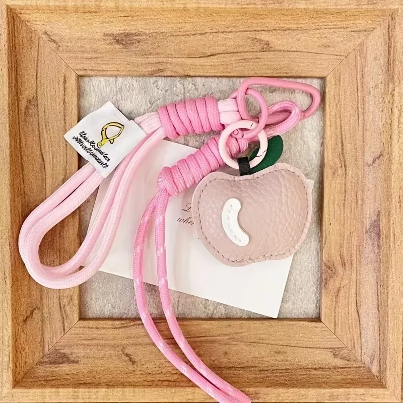 porte-clés pomme en cuir pu, pendentif pour sac à dos, accessoires de mode pour la décoration de sacs