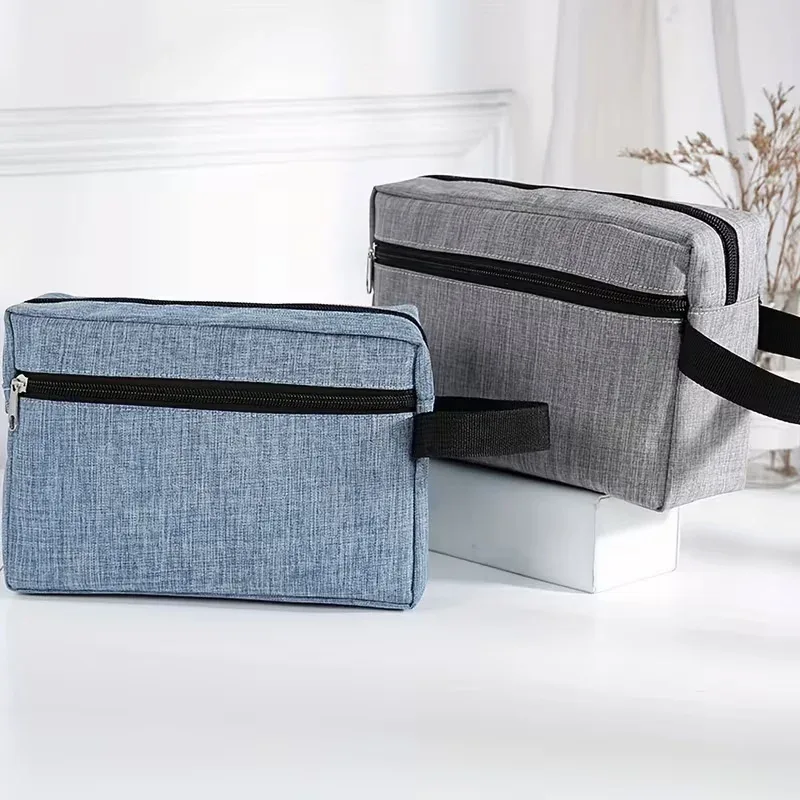sac de toilette multifonctionnel pour homme, sac de rangement à fermeture éclair de grande capacité, sac de rasage et de cosmétiques portable