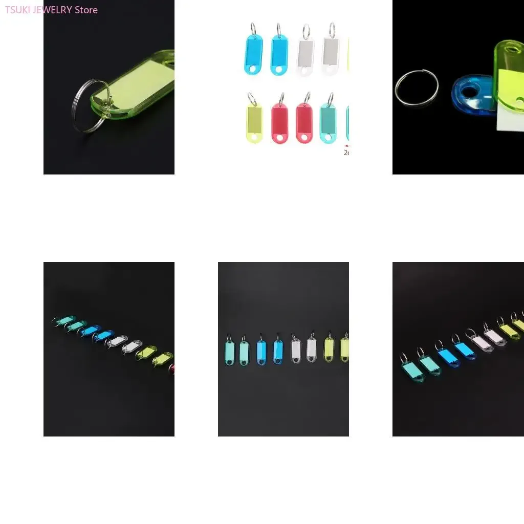62ke 10pcs nouvel étiquette d'identification bagages en plastique transparent pour les clés clés clés trousse