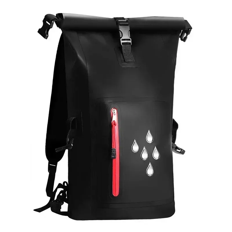 sac à dos étanche avec fermeture à roulettes robuste, sac de natation avec poche frontale à fermeture éclair pour kayak, camping, pêche, voyage mochila