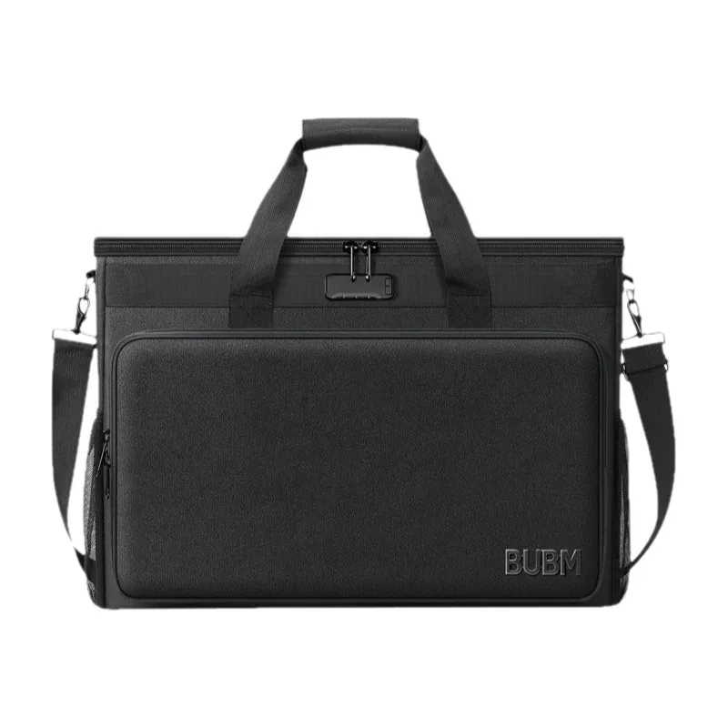 sac à bandoulière pour ordinateur portable grande capacité bubm, sac de rangement pour écran d'ordinateur de bureau, sac de voyage professionnel en polyester, indispensable pour les voyages d'affaires