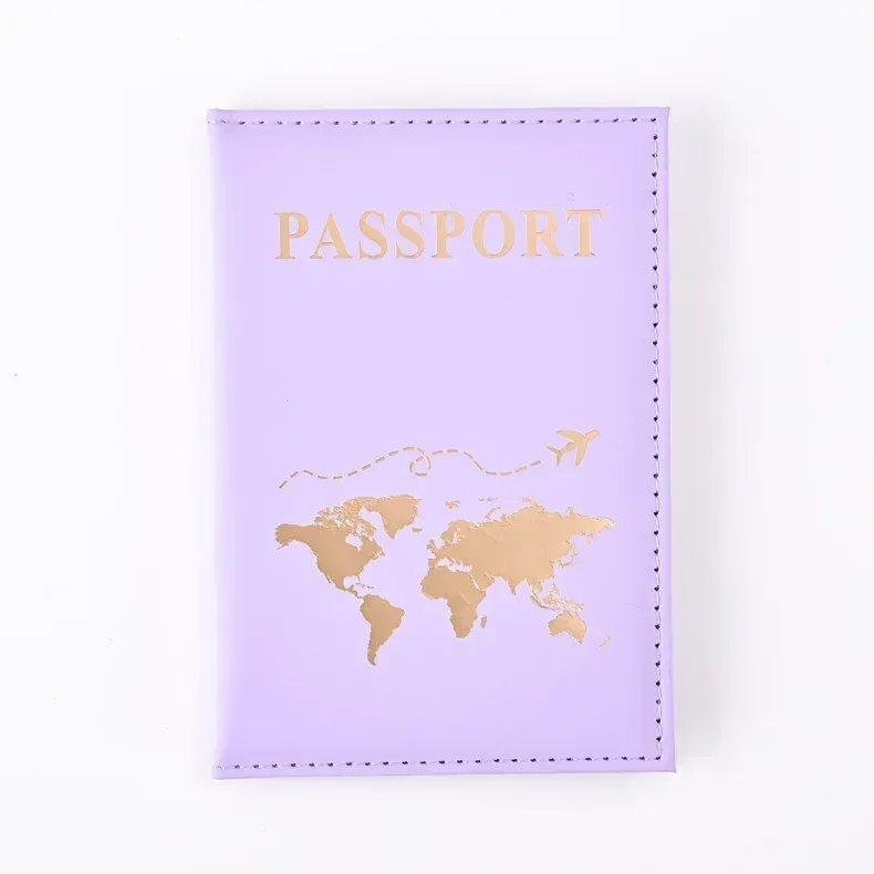 housse de protection pour passeport à la mode, motif mondial, porte-passeport de voyage, portefeuille cadeau, étui pour cartes en cuir pu, sac de rangement unisexe