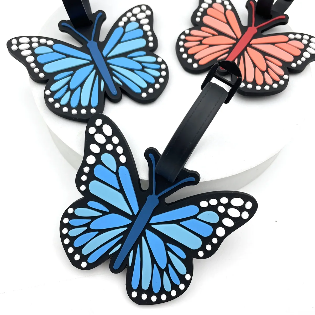 étiquette de bagage papillon pour femmes, 1 pièce, étiquette de bagage de voyage, valise pour filles, porte-adresse d'identification, bagages d'embarquement, valise portable