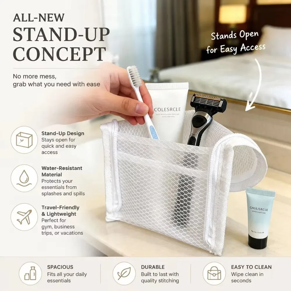 trousse de toilette en maille respirante à séchage rapide, étui à brosse à dents anti-moisissure, organiseur de cosmétiques pour voyage, dortoir universitaire, salle de sport, douche