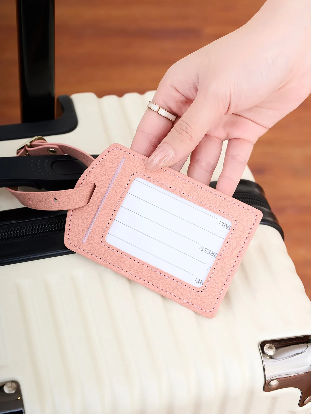 étiquette de bagage en cuir pu anti-perte, 1 pièce, étui de protection de bagage pour valises et sacs de voyage, accessoires de voyage pour hommes et femmes