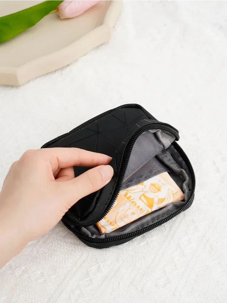 sac d'organisation étanche en cuir pu, sac à bijoux, sac mensuel portable, sac de rangement de serviettes hygiéniques d'extérieur pour femmes