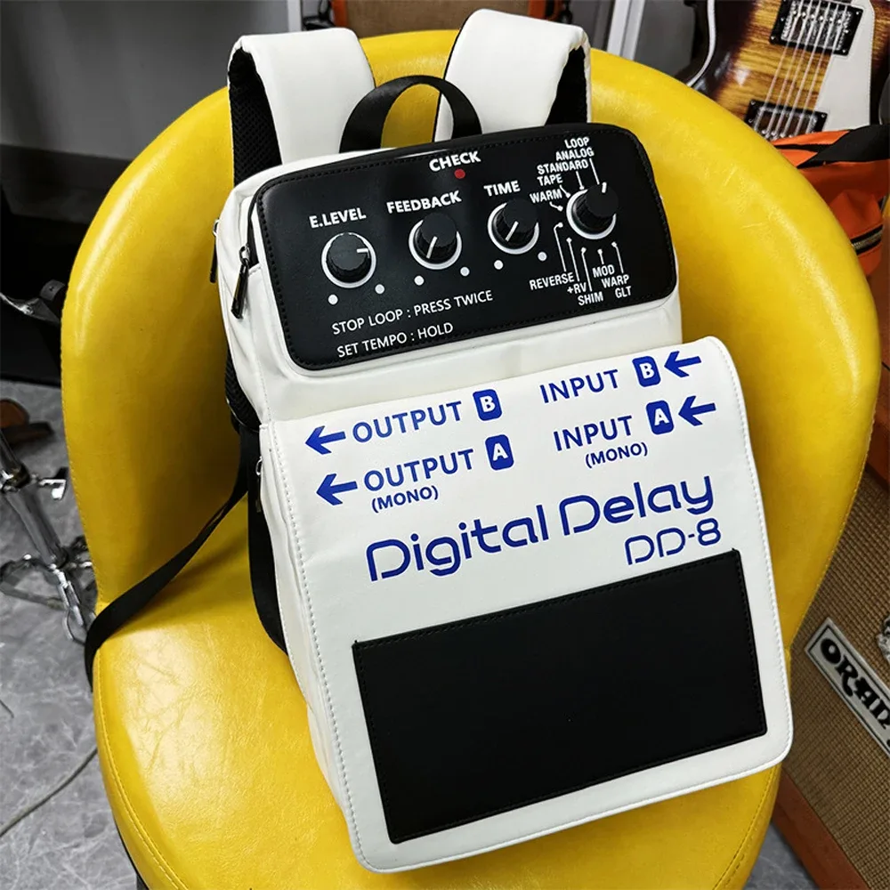un sac à dos décontracté en pu avec effets rock rétro une pièce, un sac à dos avec lettres cool pour les adolescents.