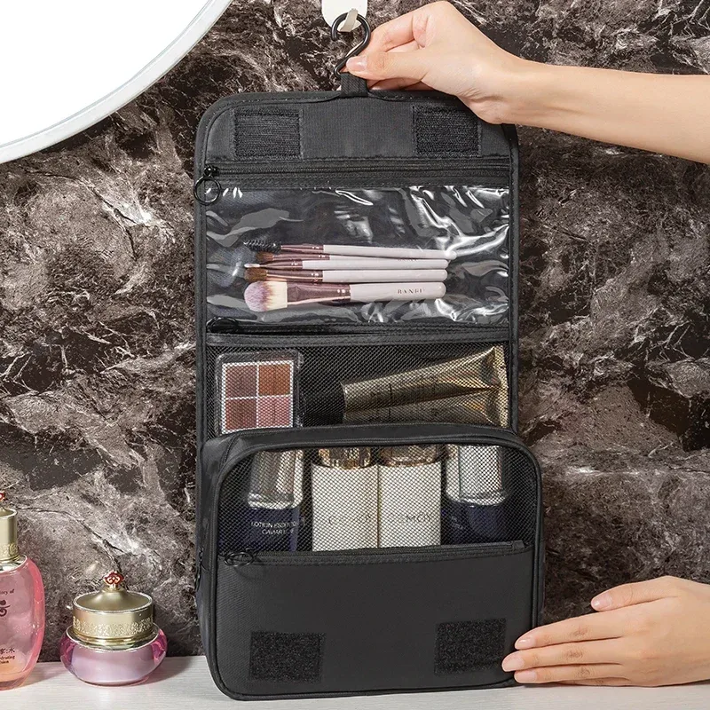 sac de rangement multifonctionnel pour cosmétiques avec crochet de voyage