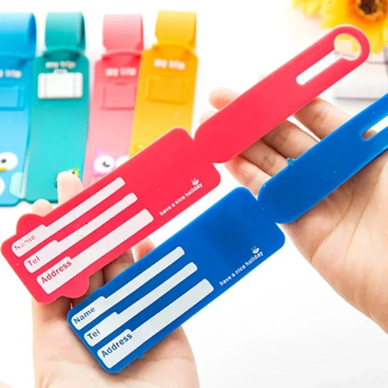 étiquette de bagage en silicone adorable, étiquette de bagage pour carte d'embarquement, accessoires de voyage tendance, étiquette de bagage mignonne pour vol