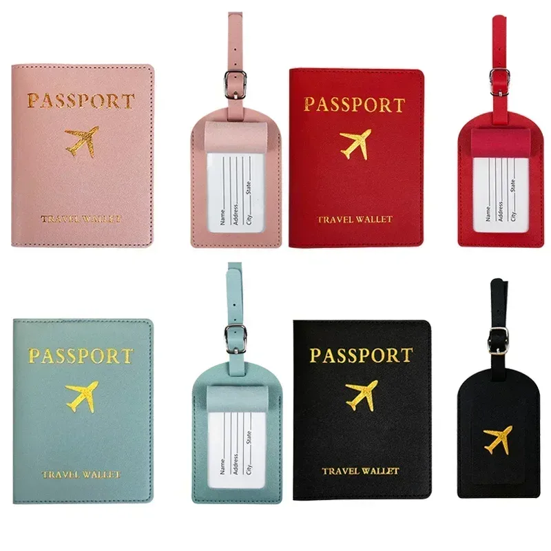 étiquette de bagage en cuir, couverture de passeport, accessoires de sac de valise de voyage, carte d'identité, adresse, porte-nom, étiquette de sac d'embarquement