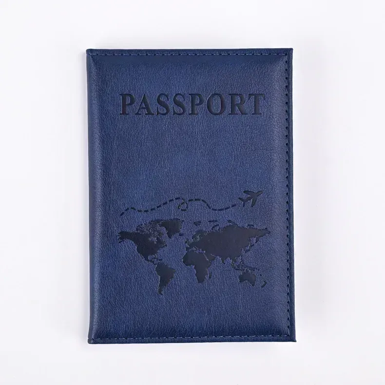 étui porte-passeport de voyage pour femmes et hommes, housse de protection en pu pour passeport, lettre imprimée, carte d'identité, porte-passeport, sacs à clip