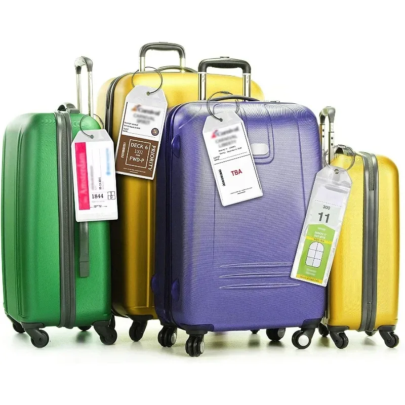 étiquettes de bagage de croisière, étanches, auto-scellantes, accessoires en plastique pvc transparent, anneau en acier inoxydable, étiquette de voyage de croisière, 1 à 10 pièces