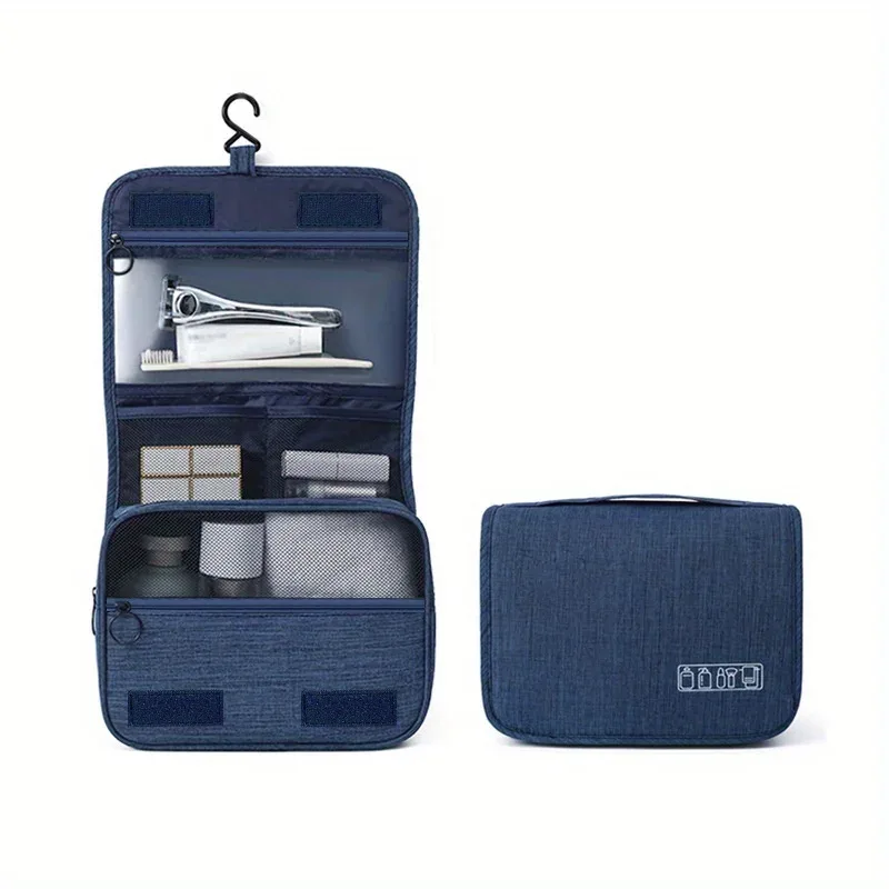 trousse de toilette portable en tissu oxford pour hommes et femmes, organisateur de voyage étanche à suspendre