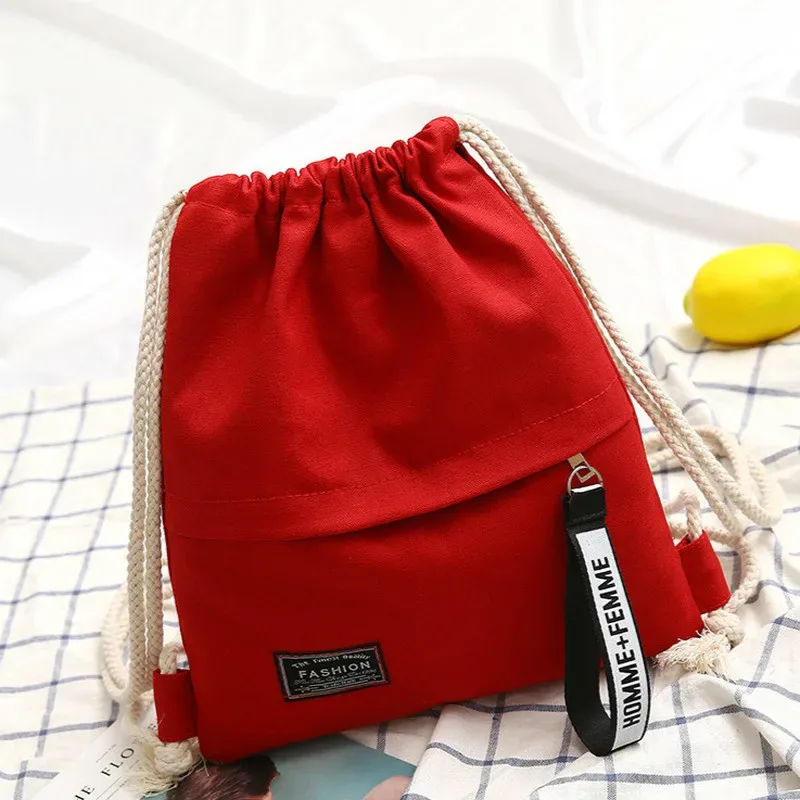 sac à dos en toile à cordon de serrage, 1 pièce, sac à dos décontracté portable pour l'école, les voyages, pour femmes et hommes
