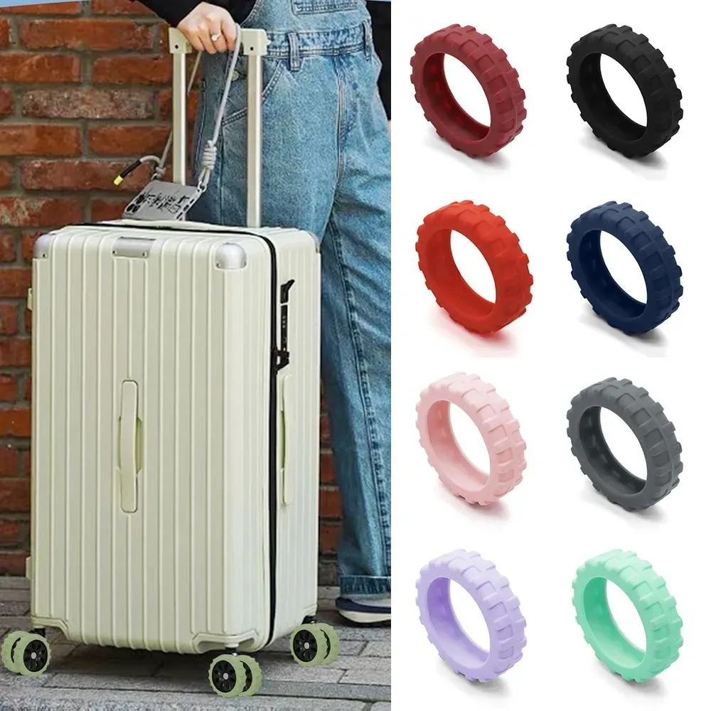 8 pièces/ensemble de protections de roulettes en silicone pour bagages de voyage, pièces de valise, essieux, réduisent l'usure des roues, couvre-roues de valise.