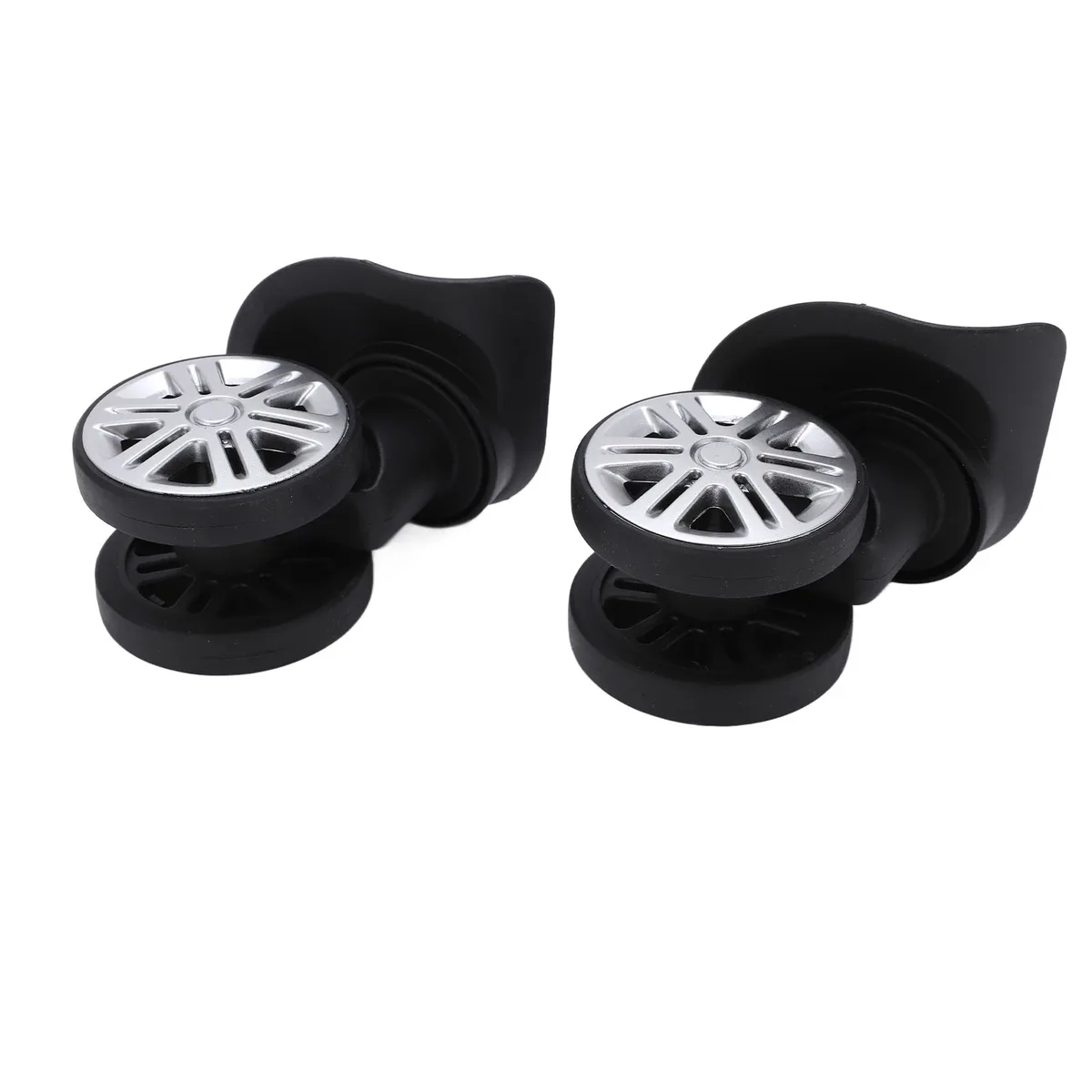 1 paire de roues pivotantes pour bagages, roulettes pivotantes pour valise, roues à double rangée muettes de remplacement