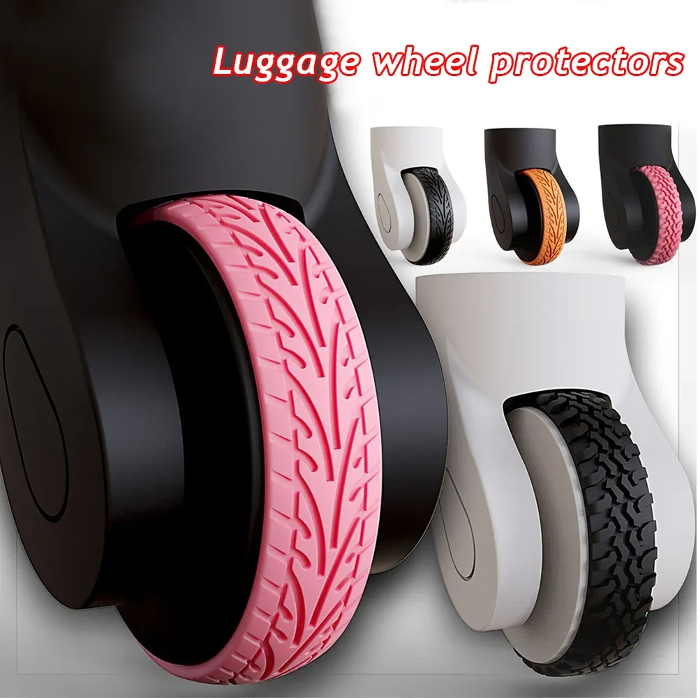 autocollants de protection auto-adhésifs en silicone pour roues de bagages, manchons pour roues de valise, réduction du bruit, couvre-roulettes pour chariot