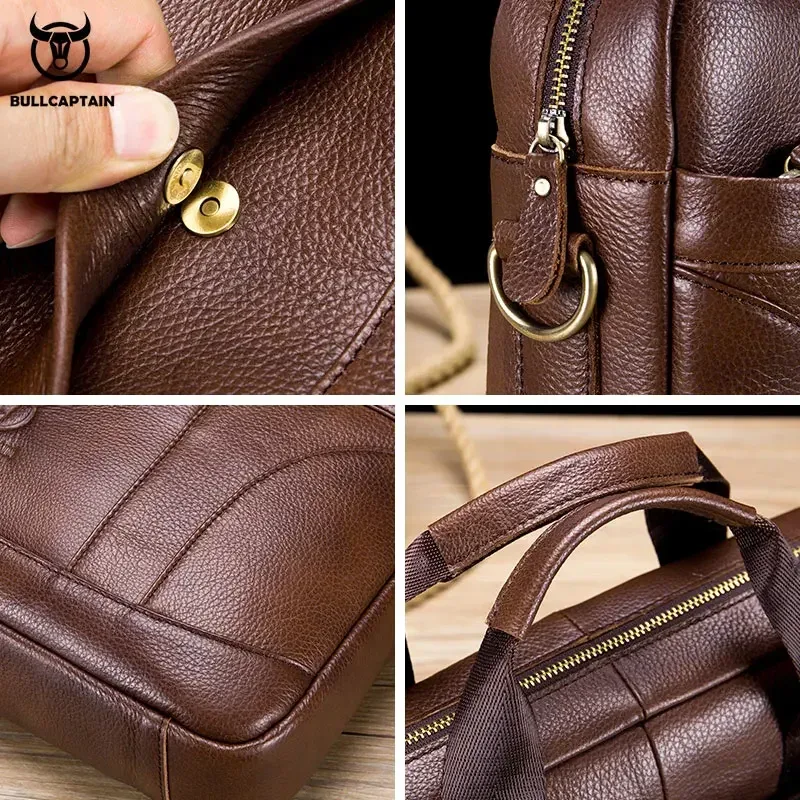 bullcaptain porte-documents pour hommes sacs d'affaires pour hommes peuvent être utilisés pour ordinateur portable de 14 pouces sac à bandoulière en cuir sac à main de bureau