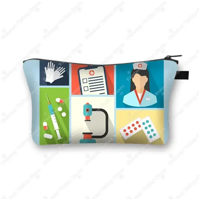 étui à cosmétiques pour médecin et infirmière, stéthoscope médical, seringue, trousse de toilette, organisateur, sacs à cosmétiques pour femmes, trousse de maquillage pour hôpital ecg