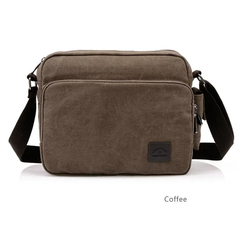 sac en toile vintage pour hommes, sac à bandoulière initié, multifonction décontracté, portefeuille messager de voyage, sac de voyage extérieur bolso, étuis à bombes