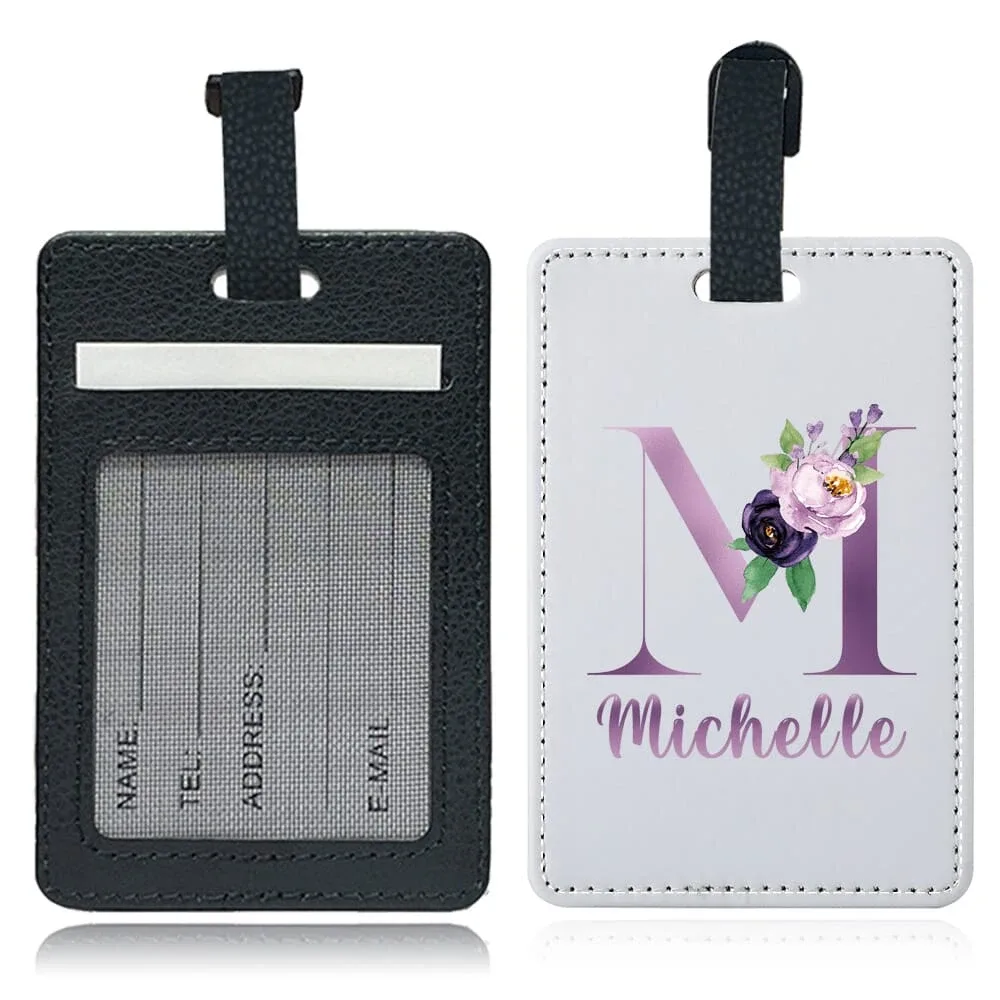 étiquette de bagage personnalisée en pu avec nom, porte-identifiant pour avion, porte-adresse pour valise, carte nominative, étiquette d'embarquement portable