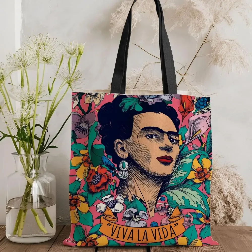 sacs de rangement pour l'art, sac fourre-tout en toile imprimé double face, sac à main à bandoulière grande capacité pour femme, tendance