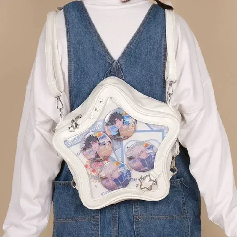sac à dos étoile jaune en cuir pu, sac à bandoulière mignon pour adolescente kawaii, cartable pour femmes, sac à dos y2k épicé pour fille, sac à dos de voyage