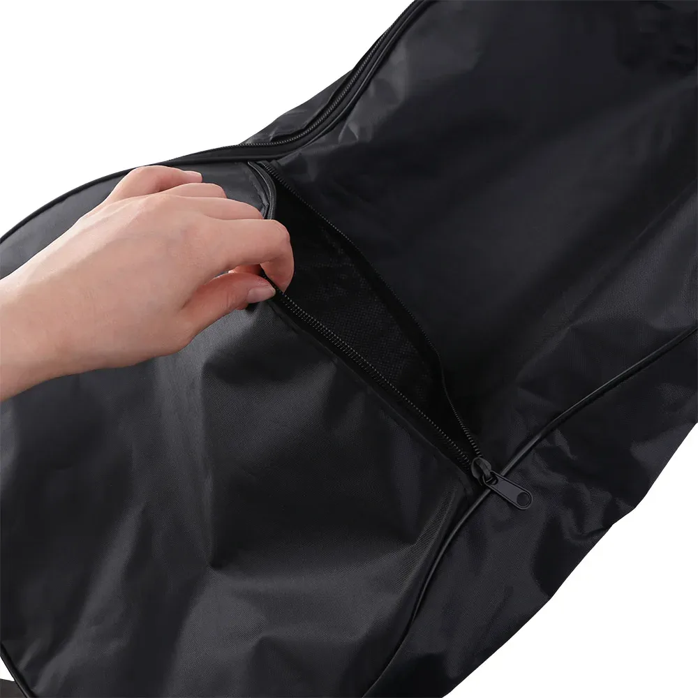 sac de transport pour guitare en tissu oxford noir, avec sangle réglable épaisse, fermeture éclair étanche et poignée, sac à dos pour guitare à bandoulière unique