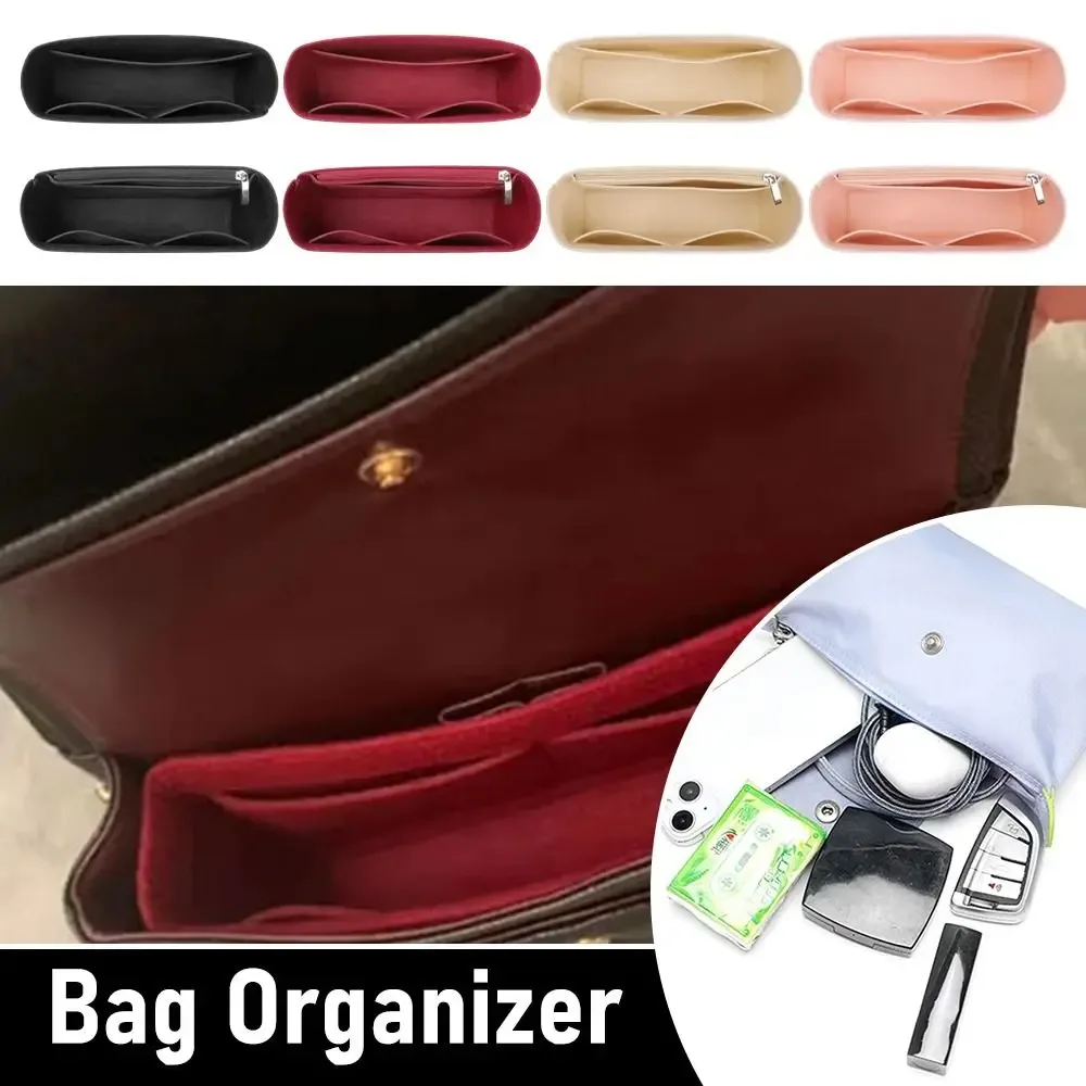 longchamp-mini sac de rangement multi-poches, doublure de sac à main en feutre, sac à main inséré, 1pc