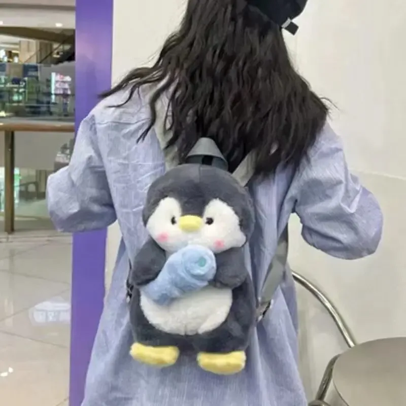mignon en peluche pingouin sacs à dos femmes dessin animé amusant sac à bandoulière nouveau à la mode personnalisé fille mode sac à dos kawaii animal sac à dos