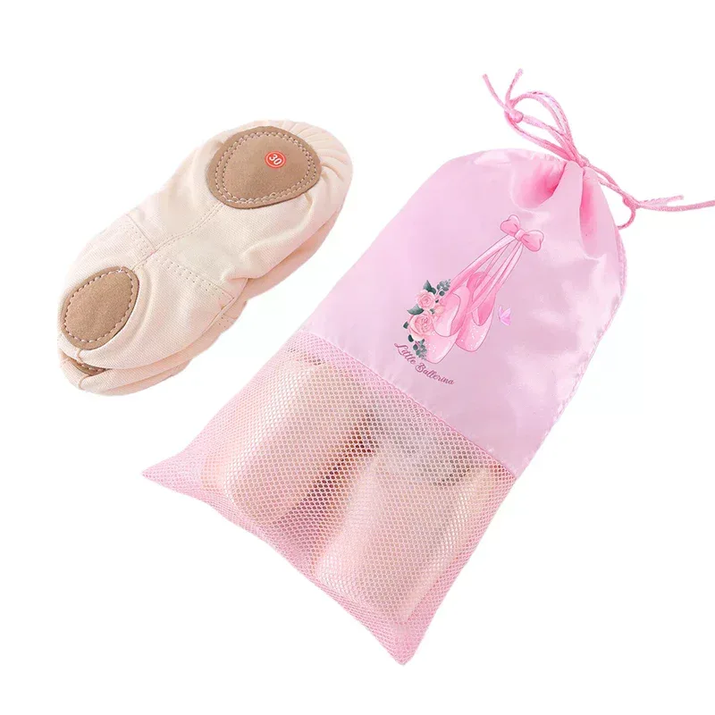 sac de danse portable en maille respirante, pochette de rangement pour chaussures, sacs organisateurs de ballet pour filles, pochettes à chaussures, sac à cordon pour chaussures de danse