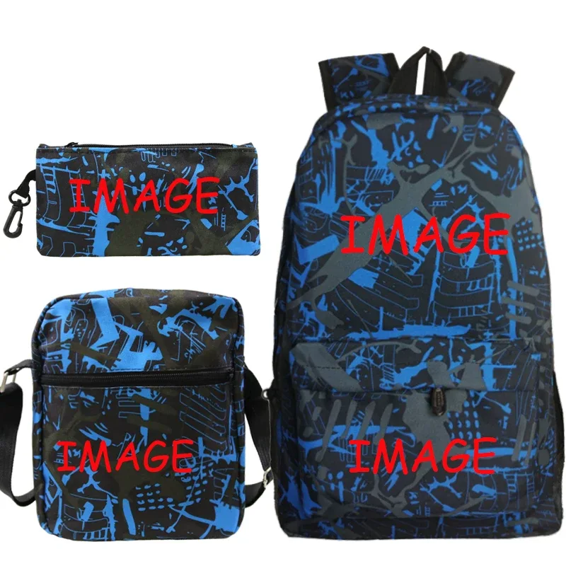 bricolage sac à dos livraison directe client sac à dos étudiant cartable 3 pièces/ensembles sacs à bandoulière logo personnalisé sacs hommes livre sacs mochila