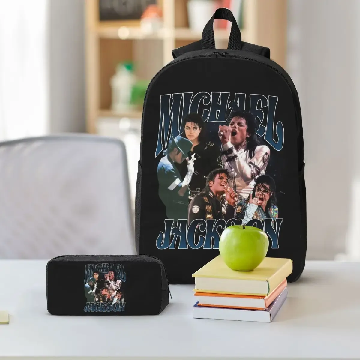 sac à dos michael jackson dancing pour étudiants, garçons et filles, sac d'école, sac à bandoulière pour ordinateur portable, sac à déjeuner isotherme 3ps, trousse à crayons
