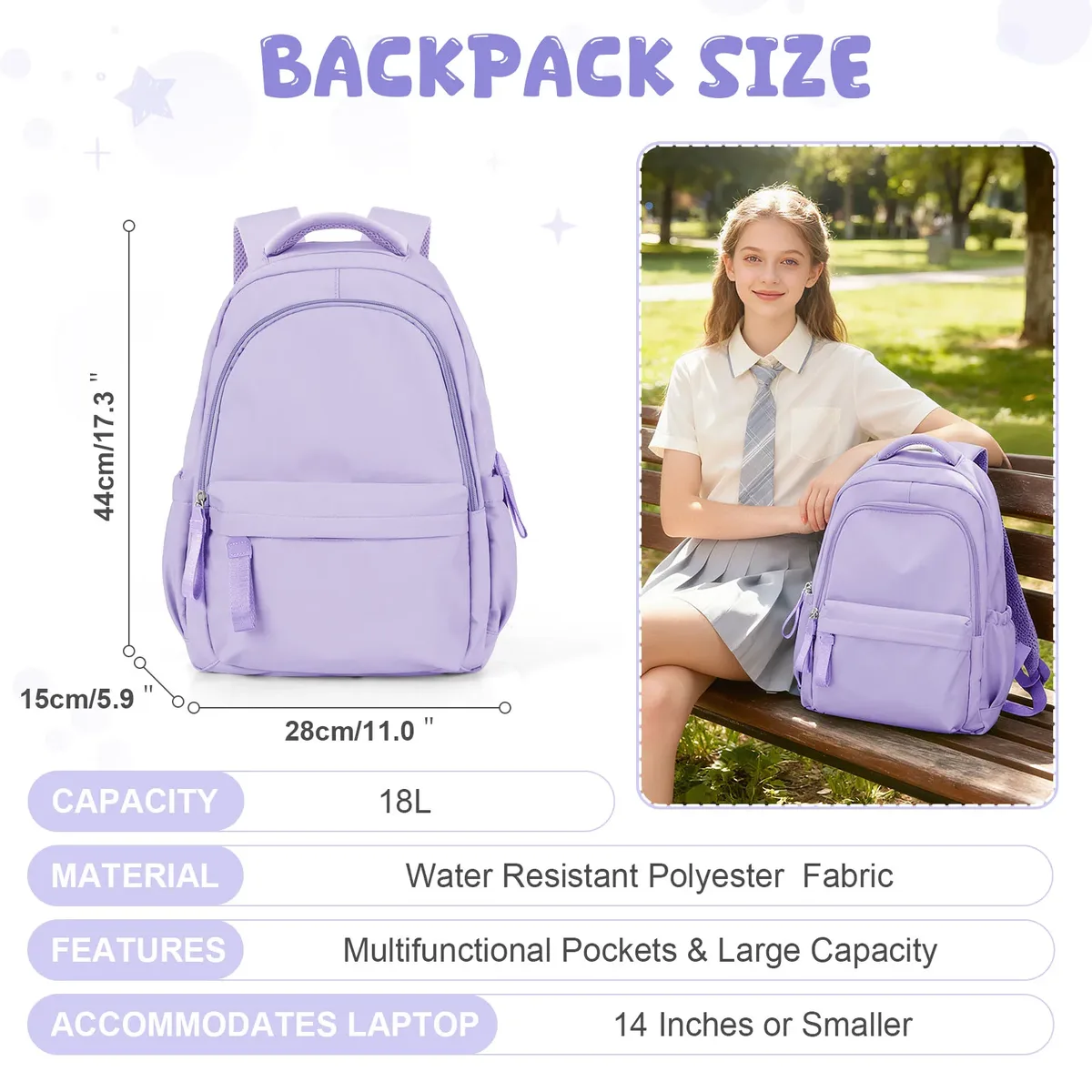 sac à dos d'école pour adolescents, sac à dos décontracté, parfait pour l'utilisation quotidienne à l'école, sac à dos pour la rentrée scolaire, sac à dos de voyage pour filles et garçons