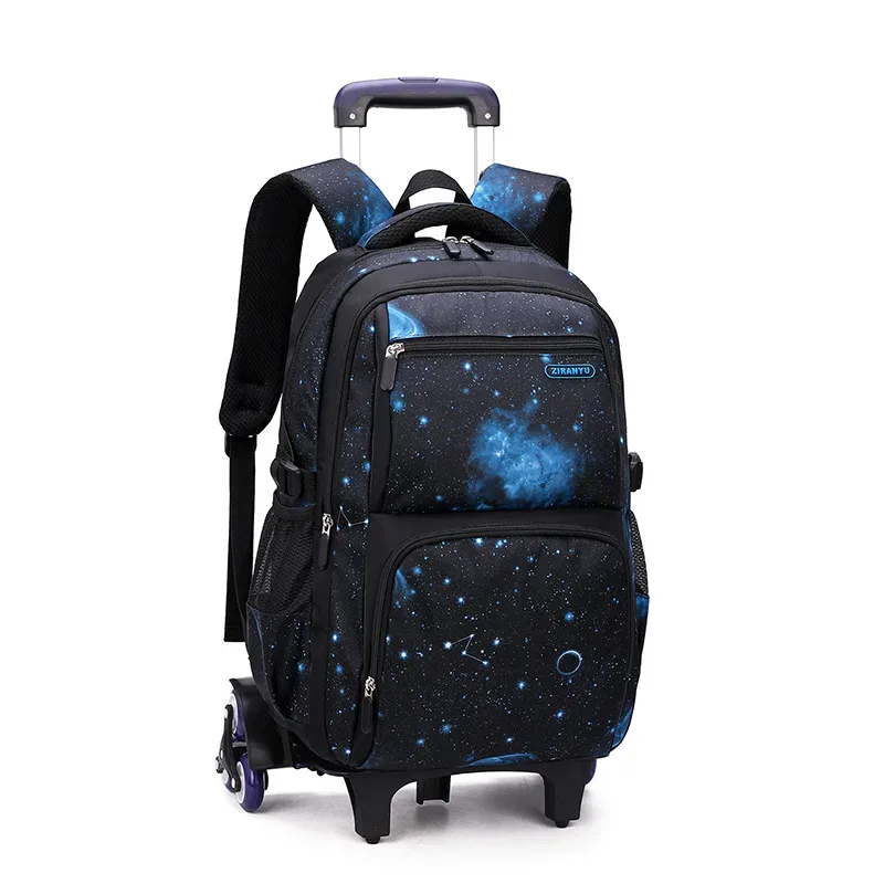 avec boîte à déjeuner chariot sacs d'école sac à dos roulant pour garçons sac à roulettes bagage à main pour enfants sac de lycée primaire