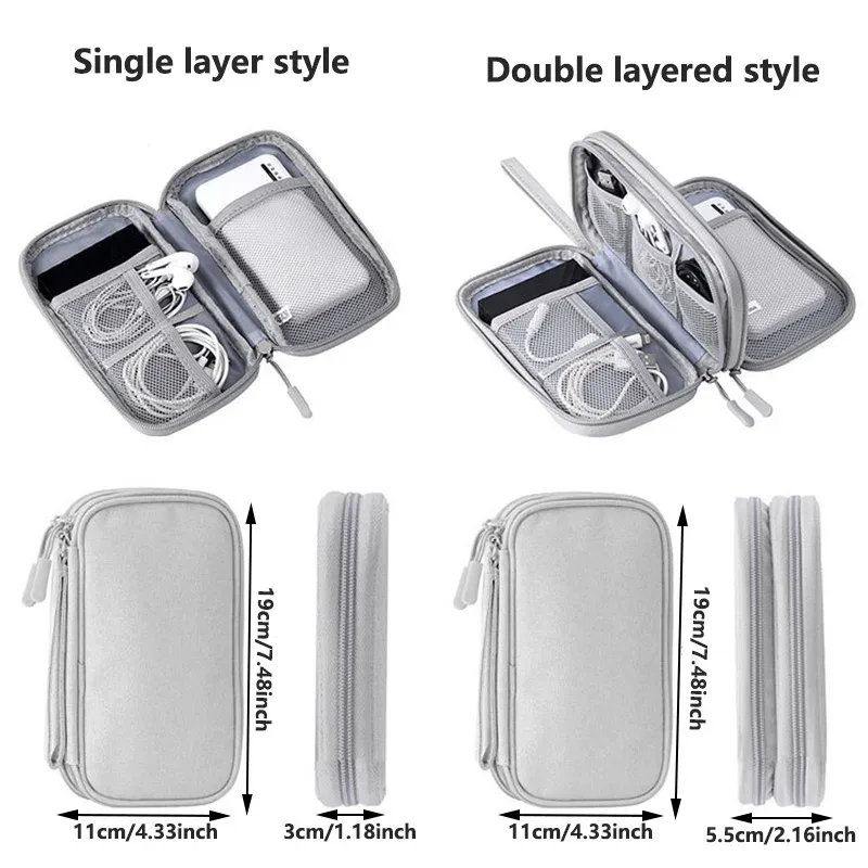 sac de rangement numérique portable multicolore pour voyage - pochette organisatrice de câbles électroniques pour chargeurs, câbles usb, batteries externes, écouteurs
