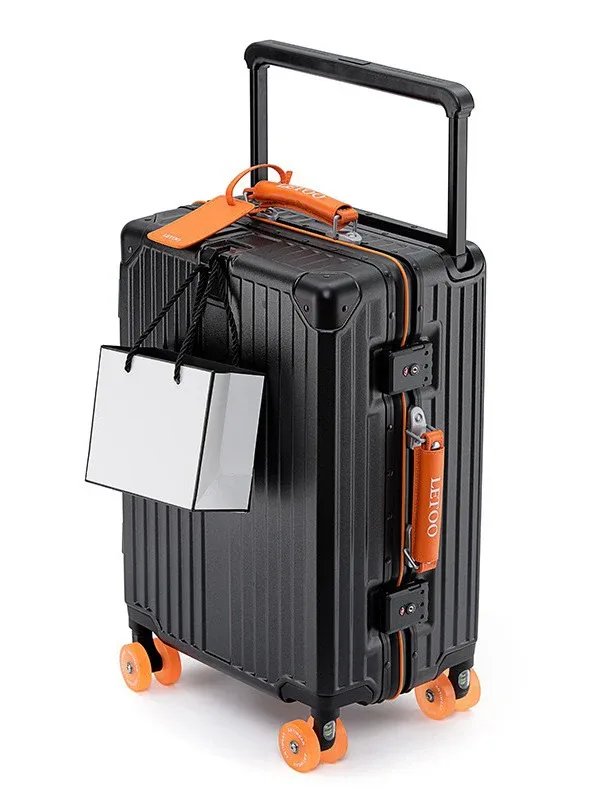 valise à poignée large avec porte-gobelet, valise de voyage, cabine, peintures tsa, serrure, sacs de voyage, boîte en cuir, 20 ", 24/26", nouveau
