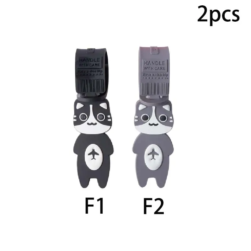 2 pièces, étiquette de bagage en forme de chat mignon, étiquette de voyage pliable créative, adaptée aux accessoires de voyage dans les sacs à main et les valises.