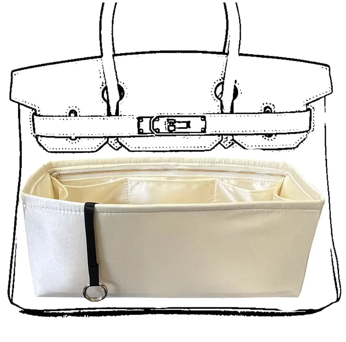 Organisateur de sac à main Birkin S 25 30 35 40, Organisateur de sac à main en soie soyeuse, de luxe, pour sacs fourre-tout, pour femmes - Convient aux sacs