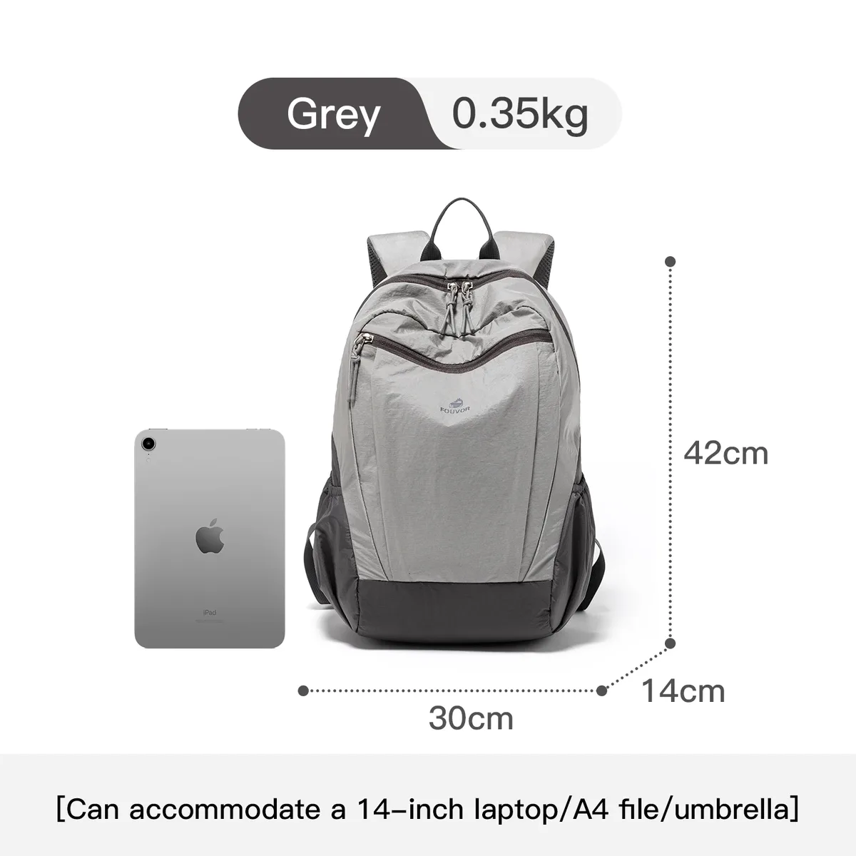 sac à dos de voyage unisexe léger fouvor avec poches latérales élastiques, idéal pour la randonnée en extérieur et l'école, pour hommes et femmes 2026 3068-09