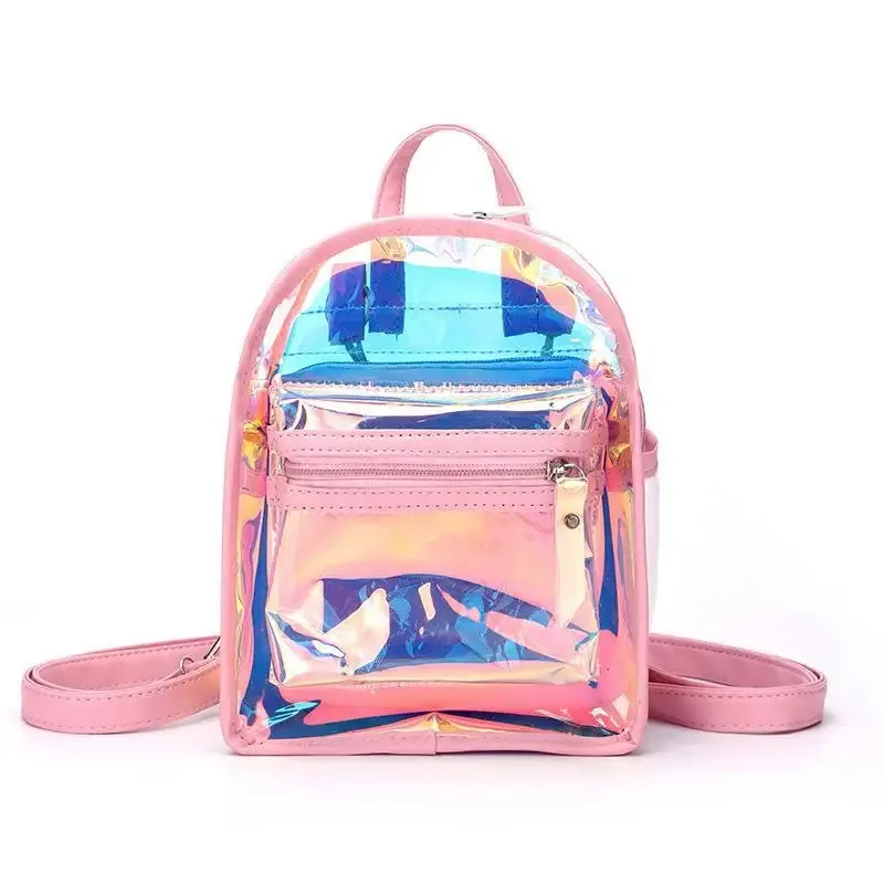 mode coréenne mini sac à dos femmes gelée transparent double sac à bandoulière mignon filles sac à main voyage en plein air petit sac pour les femmes