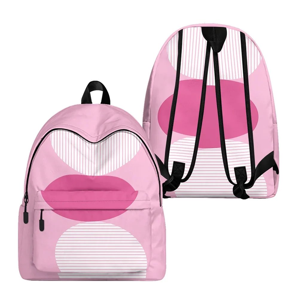 sac à dos imprimé ondulé à rayures verticales, sacs à crayons, sangles réglables, sac d'école léger et durable, sac de jour de voyage pour adolescents, ensembles