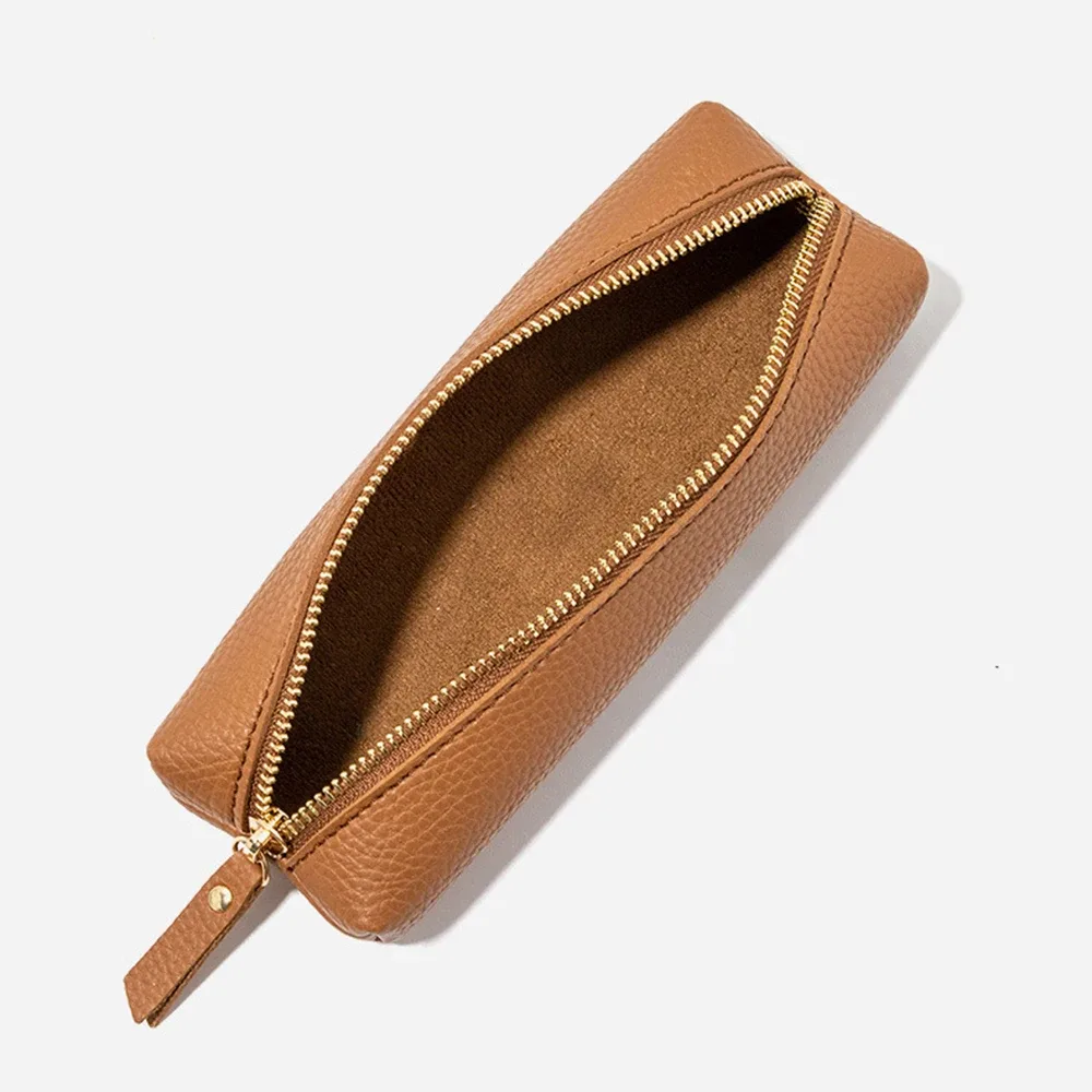 sac à lunettes portable en cuir souple, sac de rangement de maquillage, sacs à main, trousse de toilette de bain, trousse de voyage, fermeture éclair, poudres cosmétiques, étui à lunettes de soleil