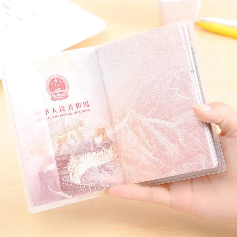 1-3pcs housse de protection pour passeport transparente givrée, étui pour documents imperméable en pvc