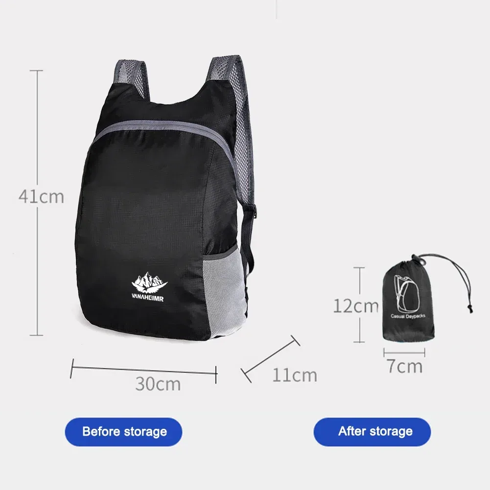 sac à dos pliable léger pour hommes et femmes, sac à dos d'extérieur, sac de sport de voyage, sac de jour de randonnée, livraison, 15l