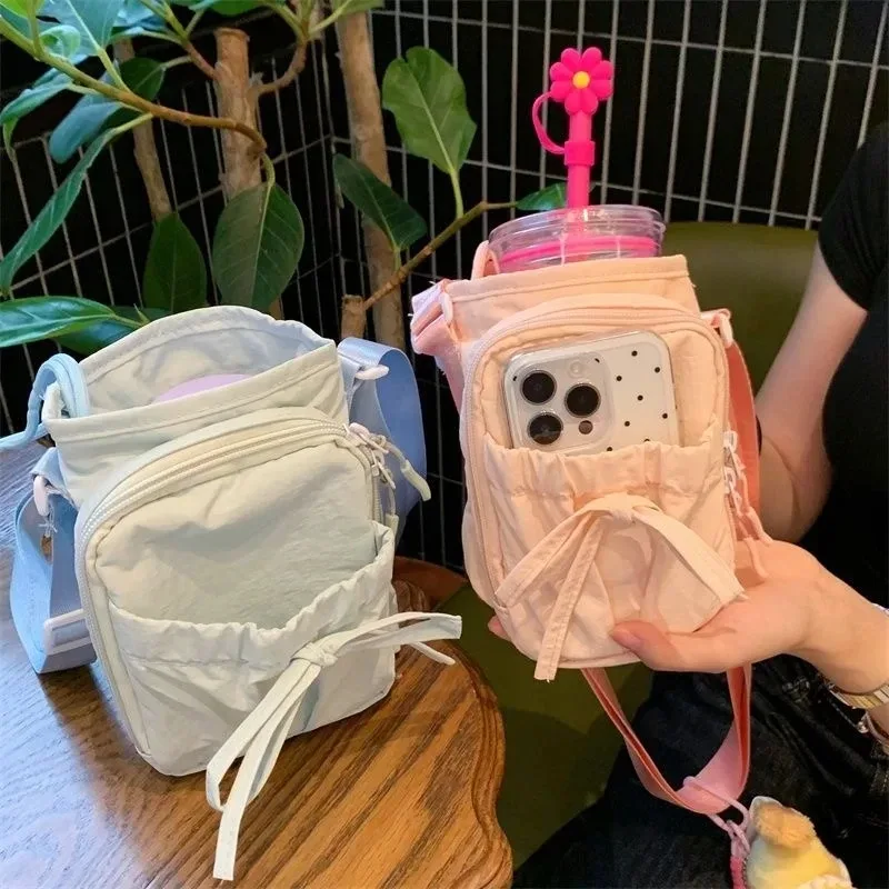 nouveau sac bandoulière léger pour téléphone portable pour femme, sac de sport extérieur, sac de cyclisme, porte-bouteille d'eau, sac de voyage, design à nœuds
