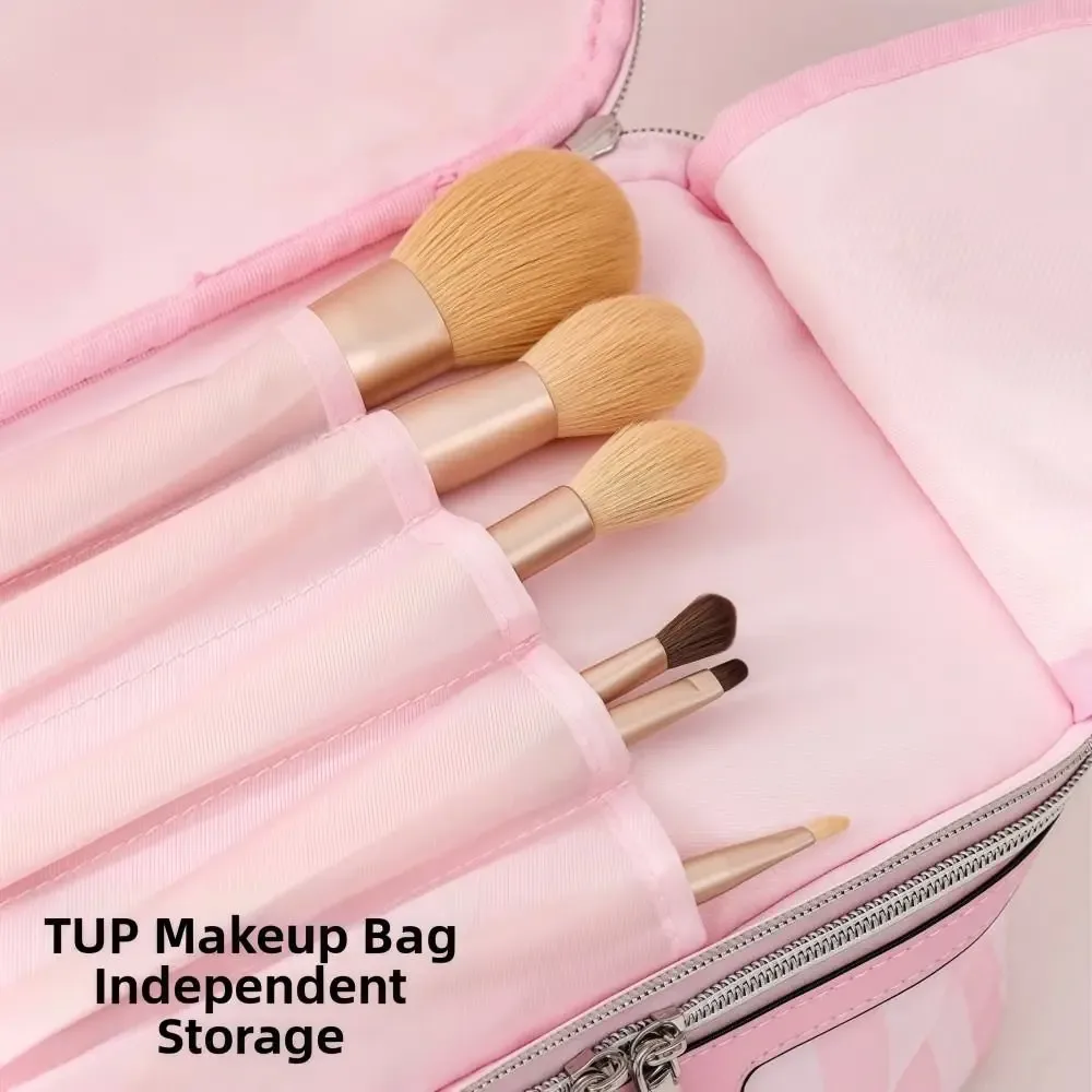 sac de maquillage portatif de grande capacité, sac de rangement de cosmétiques de style minimaliste portable, sacs de lavage de conception de voyage en tissu oxford