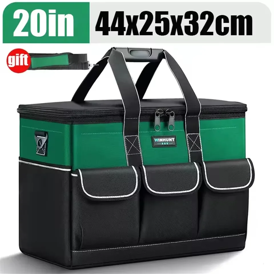 sac à outils robuste, boîte à outils portable à 14 poches, organisateur de rangement, organisation de boîte à outils avec bandoulière réglable