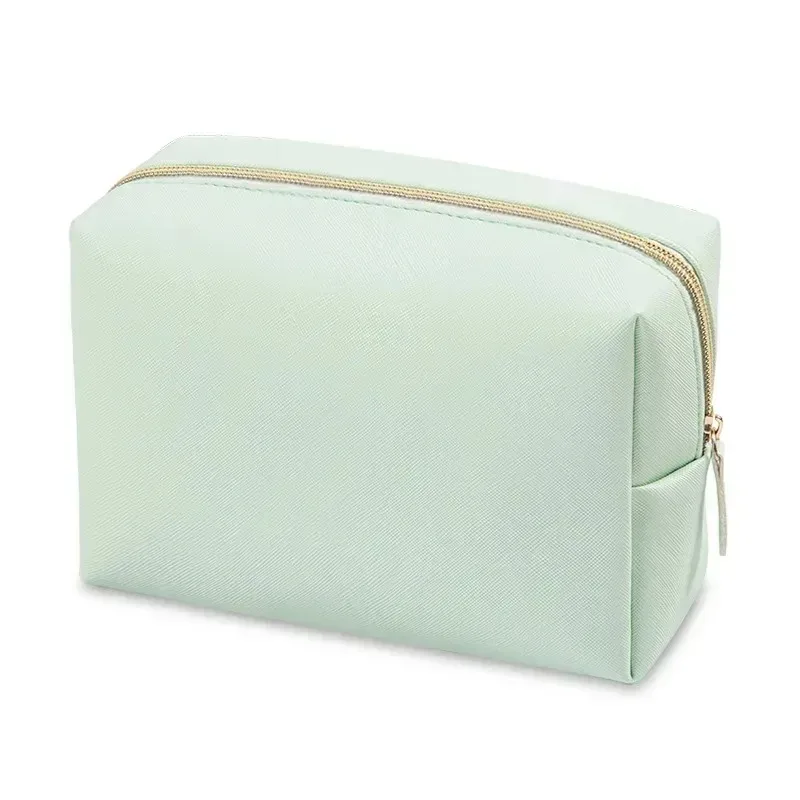 trousse de maquillage de grande capacité pour femmes, organisateur de cosmétiques en cuir pu, trousse de toilette de voyage étanche avec sangle à main pour dames