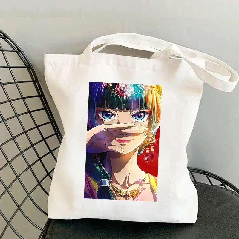 sac à bandoulière en toile anime the apothecary diaries, fourre-tout de voyage de grande capacité, sacs de shopping écologiques, cadeau de fête cosplay